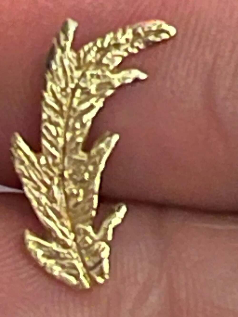 14K Yellow Gold Leaf Ear Climber Earrings